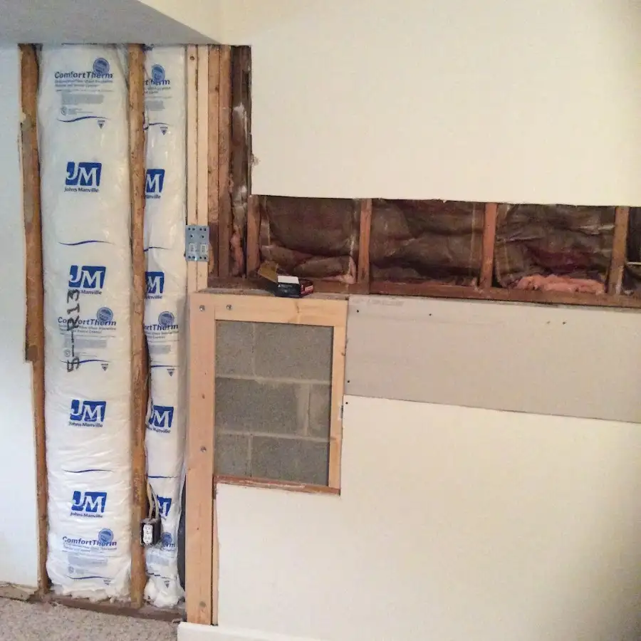 Wall insulation replacement during Structural Drying in Lake of the Woods